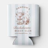 Rafraîchisseur Pour Canette Retro Modern Blue & Brown Bachelorette Weekend (Dos)