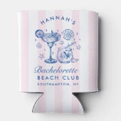 Rafraîchisseur Pour Canette Retro Modern Pink & Blue Bachelorette Weekend (Dos)