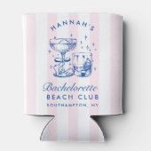 Rafraîchisseur Pour Canette Retro Modern Pink & Blue Bachelorette Weekend (Dos)