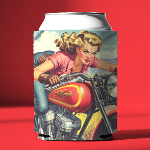 Rafraîchisseur Pour Canette Retro Motorcicle Pin up