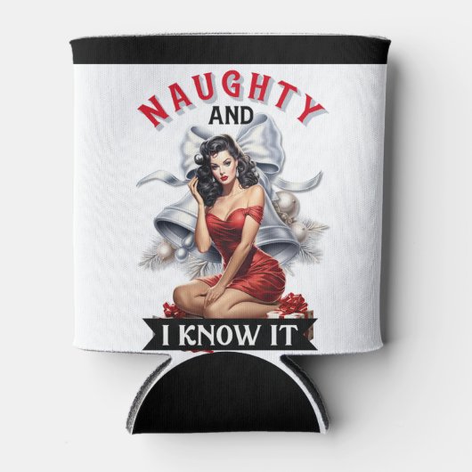 Rafraîchisseur Pour Canette Retro Naughty et moi le savons Christmas Pinup (Devant)