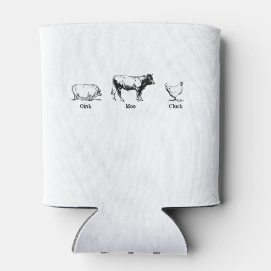 Rafraîchisseur Pour Canette Retro Oink Moo Cluck Pig Cow poulet (Dos)