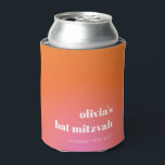 Rafraîchisseur Pour Canette Retro Orange Gradient Bat mitzvah unique personnal<br><div class="desc">Retro Orange Rose Gradient Bat mitzvah unique Personnalisé Peut refroidir</div>