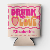 Rafraîchisseur Pour Canette Retro Peach Amoureuse Soirée de Bachelorette (Devant)