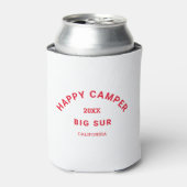 Rafraîchisseur Pour Canette Rétro Red Happy Camper Crest Camp Crew (Can devant)