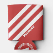 Rafraîchisseur Pour Canette Retro Red Trois bandes avec nom (Dos)