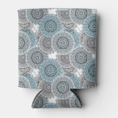 Rafraîchisseur Pour Canette Rétro, rétro motif, bleu et gris, élégant (Devant)