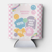 Rafraîchisseur Pour Canette Retro Smiles Pastel Super Anniversaire (Devant)