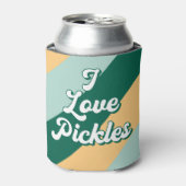 Rafraîchisseur Pour Canette Retro Striped Funny I Love Pickles Bière Peut refr (Can devant)