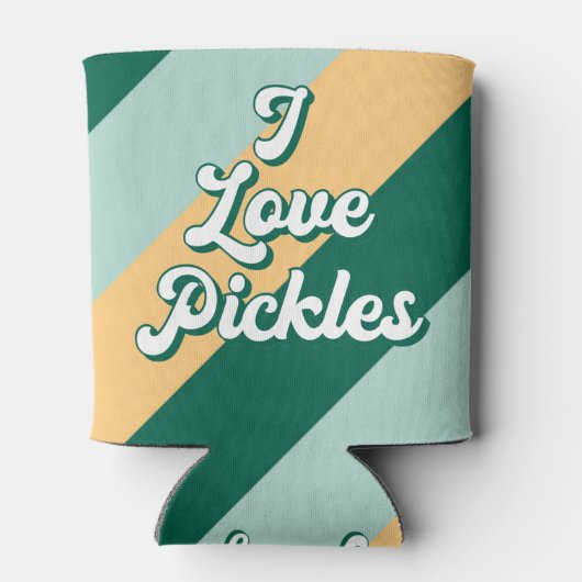 Rafraîchisseur Pour Canette Retro Striped Funny I Love Pickles Bière Peut refr (Dos)