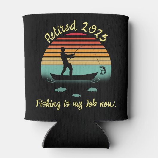 Rafraîchisseur Pour Canette Retro Sun Funny Pêche Retraite (Dos)