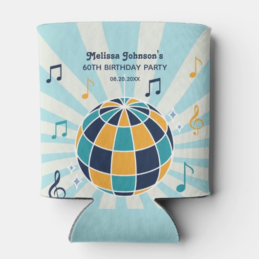 Rafraîchisseur Pour Canette Retro Super Wave Disco Ball Musical Blue Anniversa (Dos)