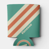 Rafraîchisseur Pour Canette Retro Timeless Stripes with Name (Dos)