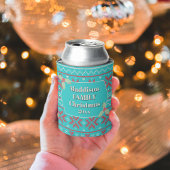 Rafraîchisseur Pour Canette Retro Ugly Christmas Sweater Blue Red Holly