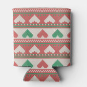 Rafraîchisseur Pour Canette Retro Ugly Christmas Sweater Green Red Hearts (Dos)