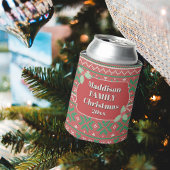 Rafraîchisseur Pour Canette Retro Ugly Christmas Sweater Red Green Holly