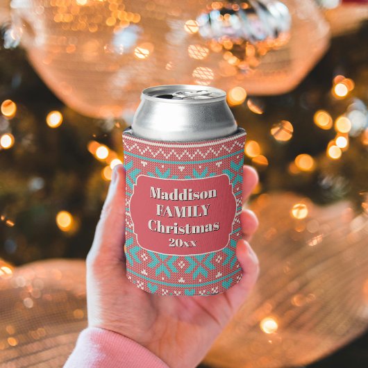 Rafraîchisseur Pour Canette Retro Ugly Christmas Sweater Snowflakes