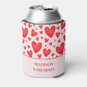 Rafraîchisseur Pour Canette Retro Valentine Hearts Wedding Red Pink (Can Dos)