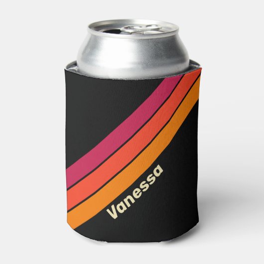 Rafraîchisseur Pour Canette Retro VHS Stripes with Name (Can devant)