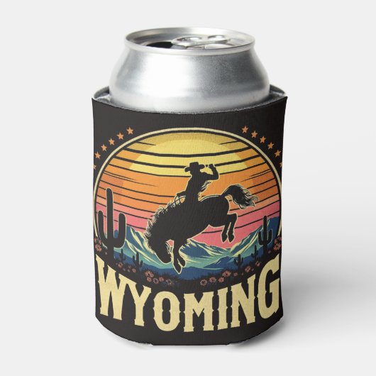 Rafraîchisseur Pour Canette Retro Wyoming Cowboy (Can devant)