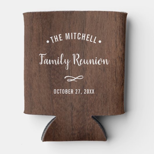 Rafraîchisseur Pour Canette Réunion familiale simple | Aspect rustique en bois (Devant)