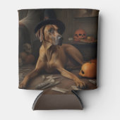 Rafraîchisseur Pour Canette Rhodesian Ridgeback Citrouilles Halloween effrayan (Devant)