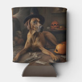 Rafraîchisseur Pour Canette Rhodesian Ridgeback Citrouilles Halloween effrayan (Dos)