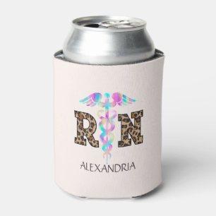Rafraîchisseur Pour Canette "RN" en Empreinte de léopard - Logo Médicale color