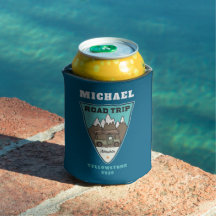Road Trip Travel Personalized Can Coolers
