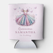 Rafraîchisseur Pour Canette Robe de princesse Pastel pour 1er anniversaire (Devant)