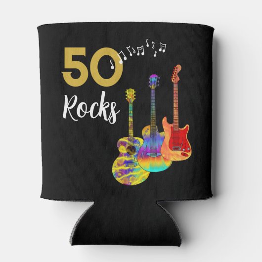 Rafraîchisseur Pour Canette Rock and Roll 50e fête d'anniversaire (Dos)