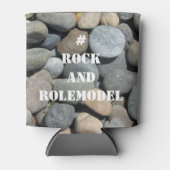 Rafraîchisseur Pour Canette #RockandRolemodel - Blanc sur Rocks modifiable. (Devant)