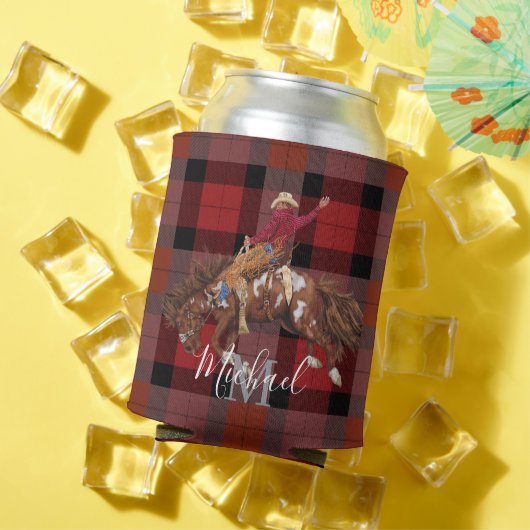 Rafraîchisseur Pour Canette Rodéo Bronco Busch Cowboy Sur Plaid (Été in situ)