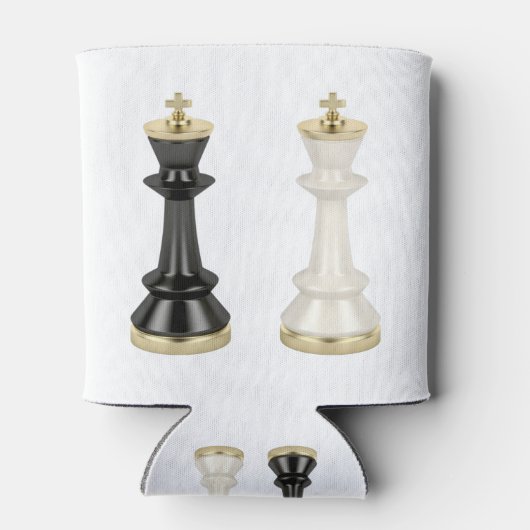 Rafraîchisseur Pour Canette Rois d'échecs noirs et blancs (Dos)