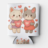 Rafraîchisseur Pour Canette Romantic Cats Heart Can Cooler (Devant)