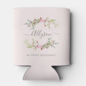 Rafraîchisseur Pour Canette Romantic Garland in Floral Pink for Bridemaid (Dos)