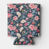 Rafraîchisseur Pour Canette Romantic Navy Blue Floral Garden Pattern (Devant)