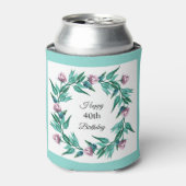 Rafraîchisseur Pour Canette Romantique Feminine Floral 40e anniversaire (Can devant)