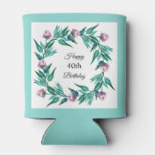 Rafraîchisseur Pour Canette Romantique Feminine Floral 40e anniversaire (Dos)