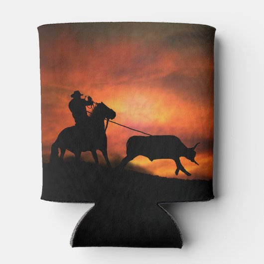 Rafraîchisseur Pour Canette Roping Cowboy Horse and Steer (Dos)