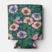 Rafraîchisseur Pour Canette Rose de chien et papillons (Dos)