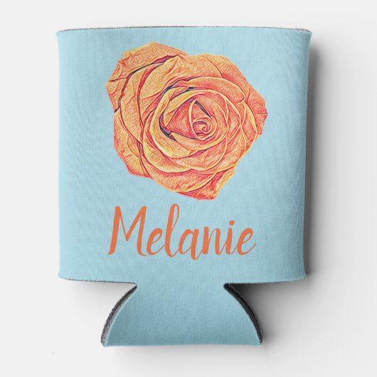 Rafraîchisseur Pour Canette Rose de Tangerine tropicale (Devant)