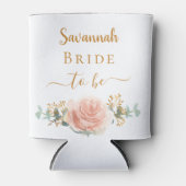 Rafraîchisseur Pour Canette Rose doré aux teintes rosées florales et verdure d (Devant)