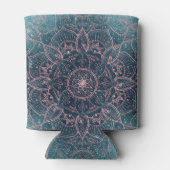 Rafraîchisseur Pour Canette Rose élégant Gold Mandala Blue Nebula Stars (Dos)