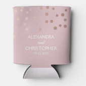 Rafraîchisseur Pour Canette Rose Gold - Blush Pink Foil Mariage Confetti (Devant)