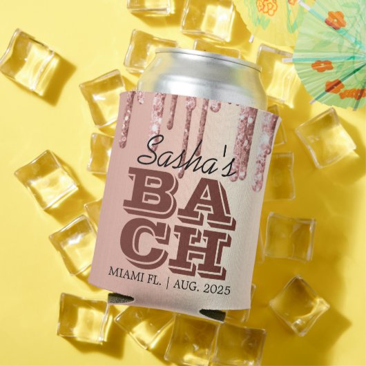 Rafraîchisseur Pour Canette Rose Gold Drips Enterrement de Vie de Jeune Fille  (Été in situ)