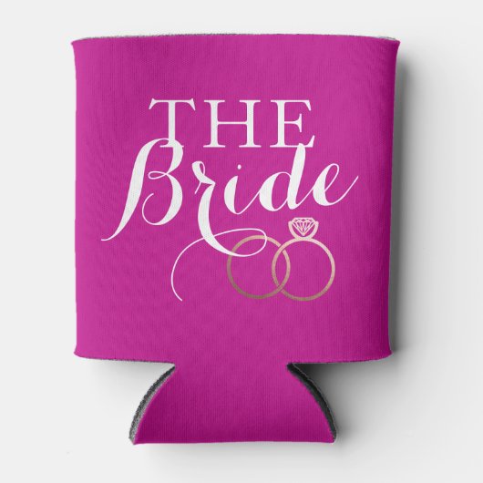 Rafraîchisseur Pour Canette Rose Gold Mariage Cercles Bride Custom Can Cooler (Devant)