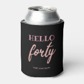 Rafraîchisseur Pour Canette Rose Gold Noir "Hello Quarty" Parties scintillant  (Can devant)