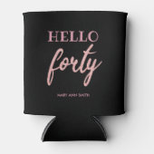 Rafraîchisseur Pour Canette Rose Gold Noir "Hello Quarty" Parties scintillant (Devant)