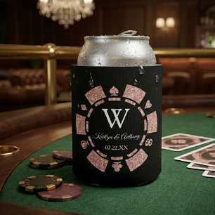 Rafraîchisseur Pour Canette Rose Gold Parties scintillant Poker Chip Casino Ma